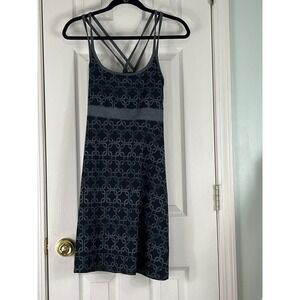 Soybu Womens Gray Black Chain Print Strappy Racerback Active Dress Blt in Bra M